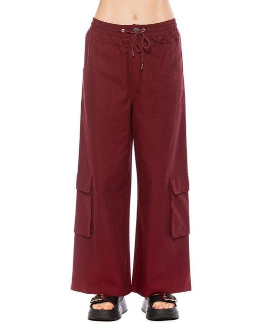 Alexia Admor Red Evren Drawstring Cargo Pant