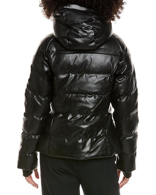 SKEA Black Meg Vegan Leather Down Parka