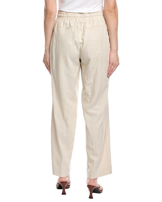 Jones New York Natural Drawstring Linen-Blend Pant