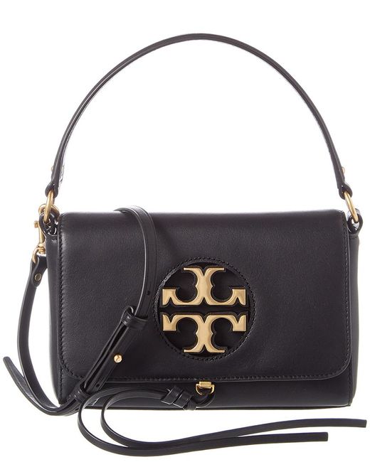 tory burch black leather shoulder bag