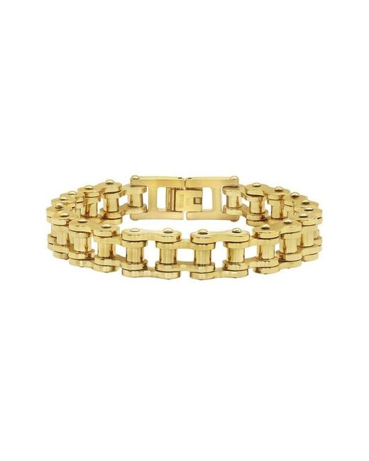 Sterling Forever Metallic 14K Cz Bolt Chain Watch Band Bracelet