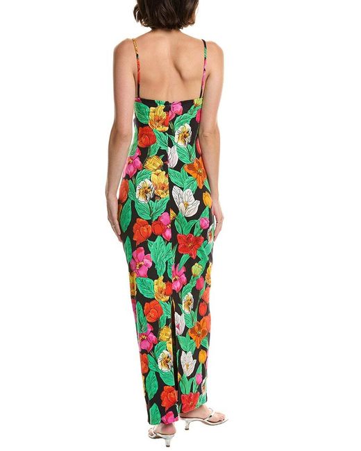 MILLY Green Rosette Midi Dress