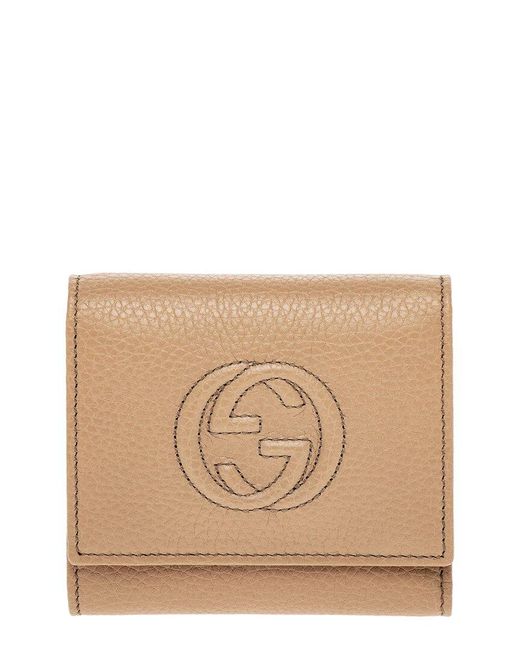Gucci Natural Soho Leather French Wallet