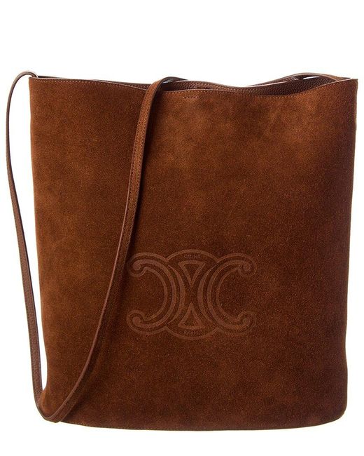 Céline Brown Suede Bucket Bag