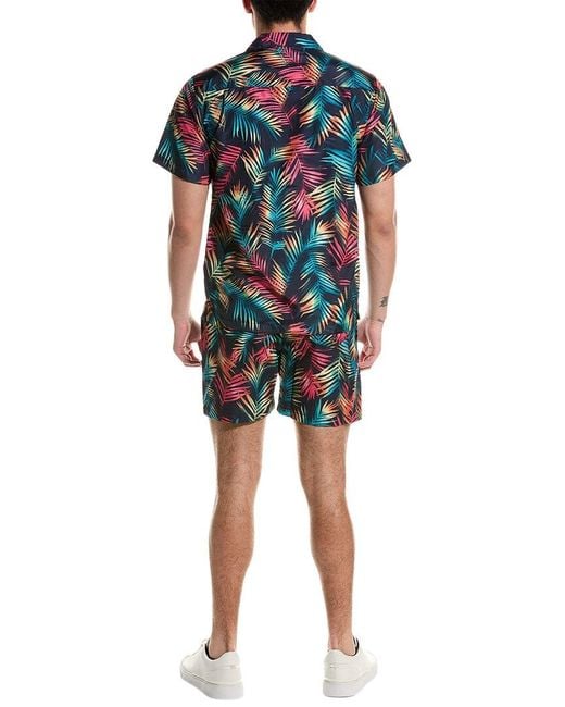 Trunks Surf & Swim Blue Waikiki Shirt & Sano Swim Short Set for men