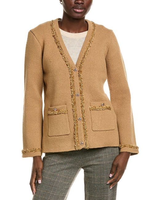 Endless Rose Natural Chain Trim Cardigan