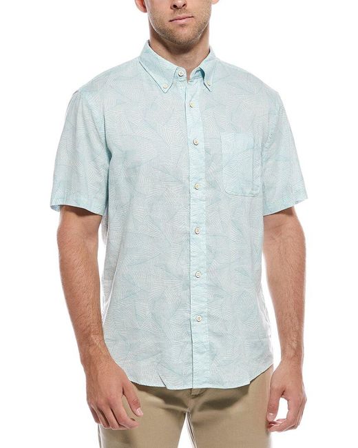 Faherty Brand Blue Breeze Linen-Blend Shirt for men