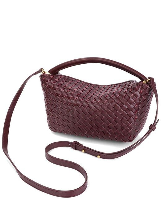Tiffany & Fred Paris Purple Hand-Woven Leather Crossbody
