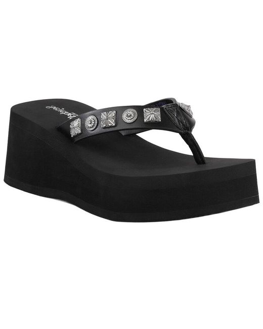 Seychelles Black Skyscraper Thong Sandal