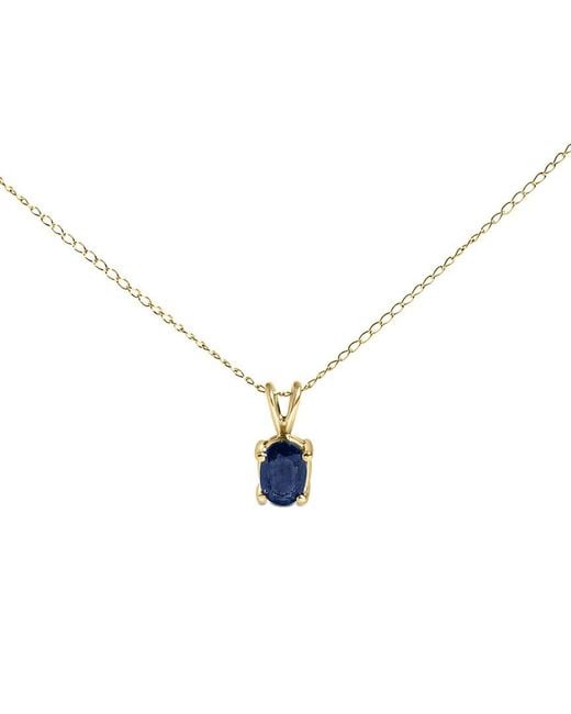 Haus of Brilliance Blue Colorful Gemstones 14K 0.60 Ct. Tw. Sapphire Pendant Necklace