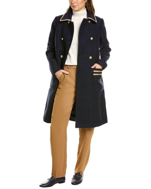 Boden Black Double-breasted Military Wool-blend Coat