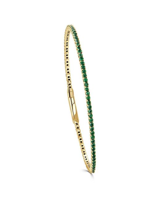 Sabrina Designs White 14k 1.49 Ct. Tw. Emerald Flexible Bangle Bracelet