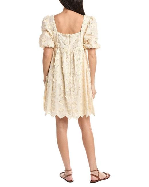 Stellah Natural Aubrey Square Neck 3D Lace Dress