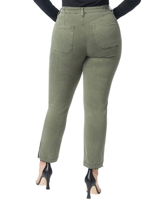 PAIGE Crush Crop Pant Vintage Ivy Green Utility Straight Jean