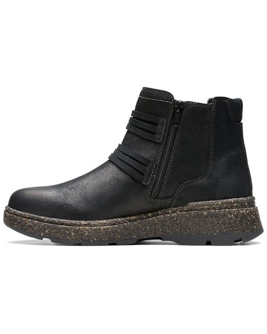 Clarks Black Noralyn Strap Suede Bootie