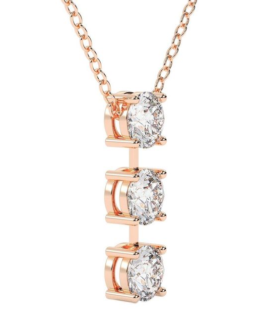 Lab Grown Diamonds Metallic 14K 1.50 Ct. Tw. Lab-Grown Diamond Necklace