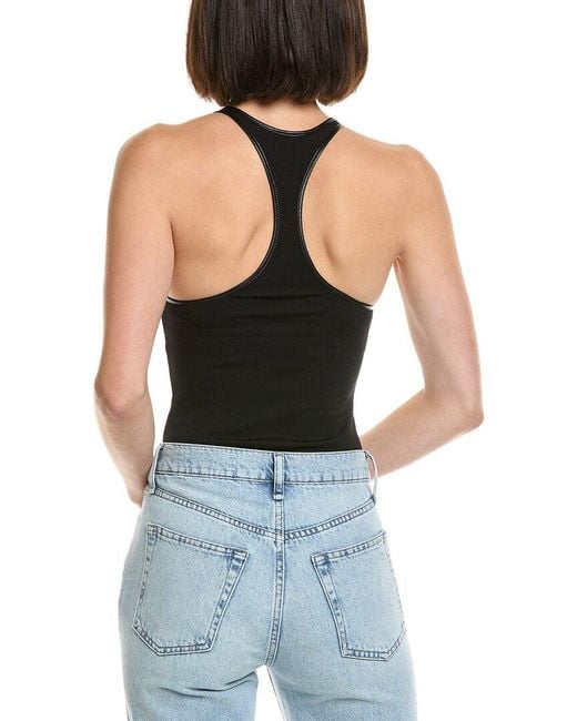 Helmut Lang Black Zip Racerback Bodysuit