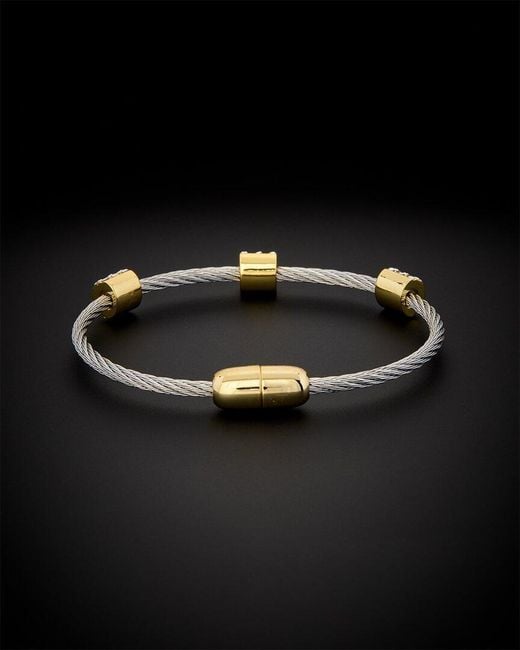 Juvell Black 18k Plated Cz Twisted Mesh Bangle Bracelet