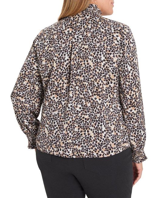 NIC+ZOE Black Plus Little Leopard Top