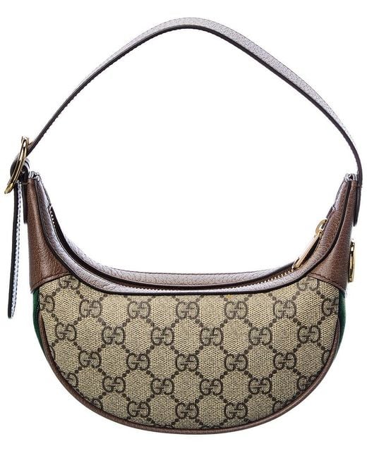 Gucci Gray Ophidia Mini GG Supreme Canvas & Leather Shoulder Bag