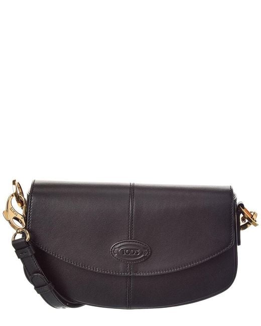 Tod's Gray Leather Shoulder Bag