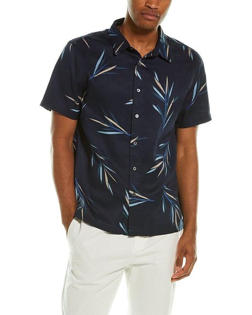 Magaschoni Blue Printed Shirt for men