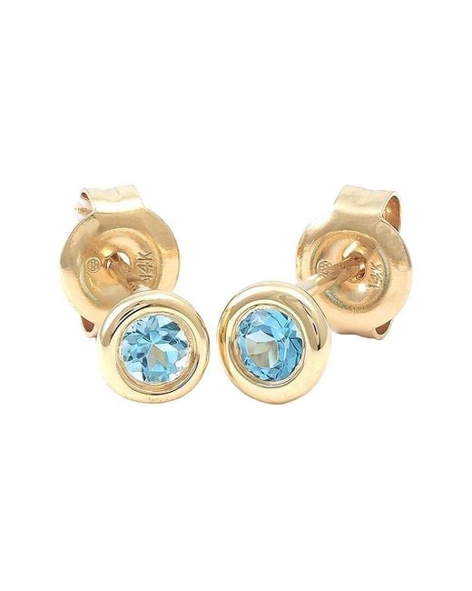 Gemstones Metallic Classic 14K 0.30 Ct. Tw. Topaz Earrings