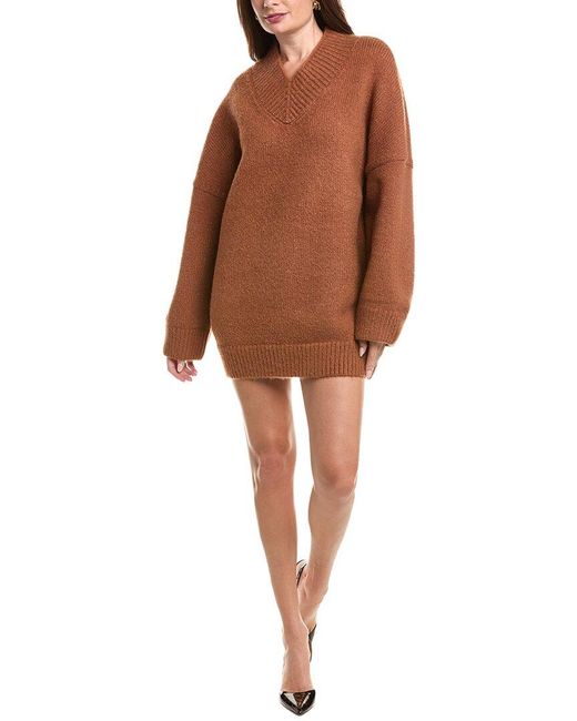 SER.O.YA Brown Almada Alpaca & Wool-Blend Sweaterdress
