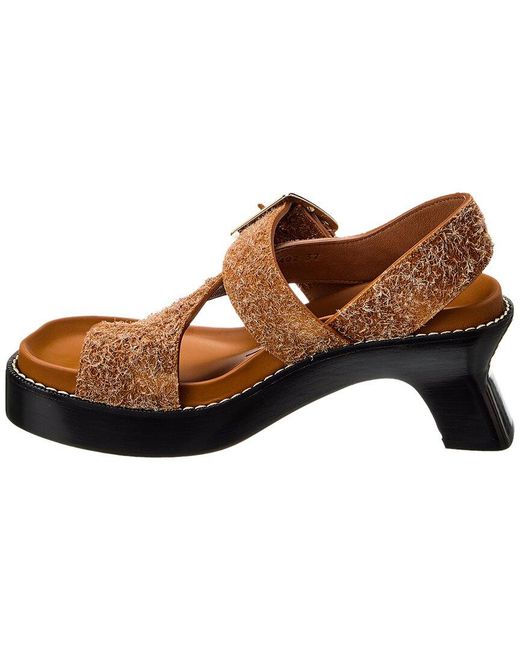 Loewe Brown Ease Suede Sandal