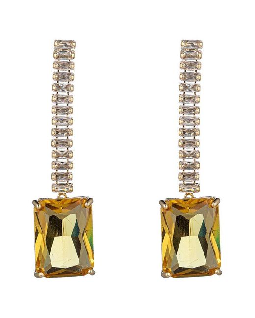 Eye Candy LA Metallic Cz Charlotte Yellow Dangle Earrings