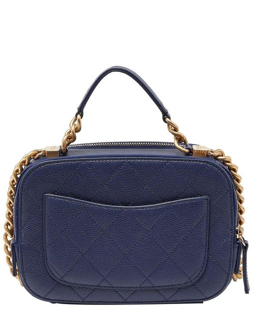 Chanel Blue Quilted Caviar Leather Single Flap Business Affinity Camera Chain Bag (Authentic Pre-Owned)