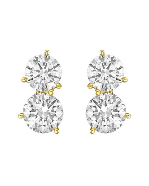 Diana M Metallic 14K 7.00 Ct. Tw. Lab-Grown Diamond Two-Stone Earrings