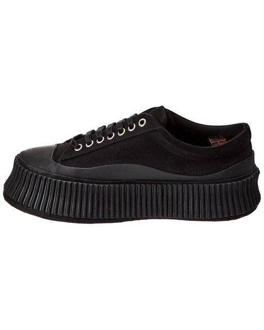Jil Sander Black Logo Canvas Sneaker