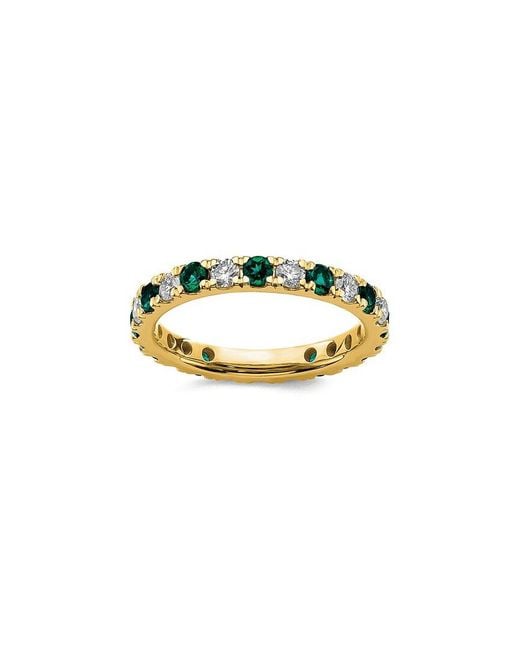 Lab Grown Gemstones Metallic 14K 1.75 Ct. Tw. Lab-Grown Diamond & Lab-Grown Alexandrite Eternity Ring