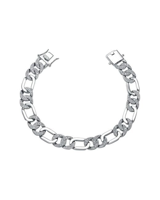 Genevive Jewelry Metallic Rachel Glauber Plated Cz Link Chain Bracelet for men
