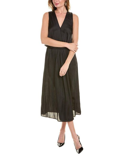The Kooples Black Surplice Faux Wrap Dress