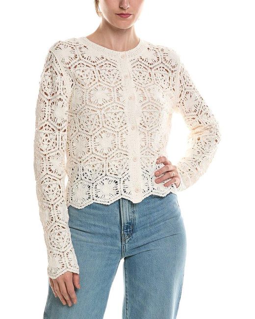 Vince Camuto Blue Crochet Cardigan