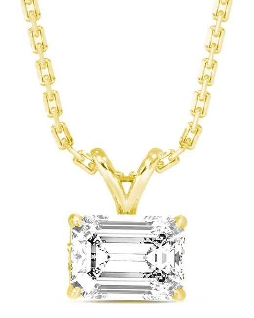 Amairah Metallic 14K 5.00 Ct. Tw. Lab-Grown Diamond Solitaire Pendant Necklace