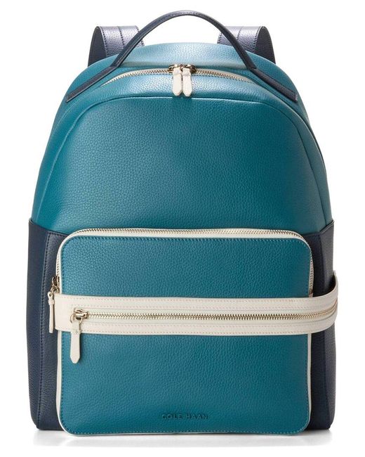 Cole Haan Blue Davis Leather Backpack