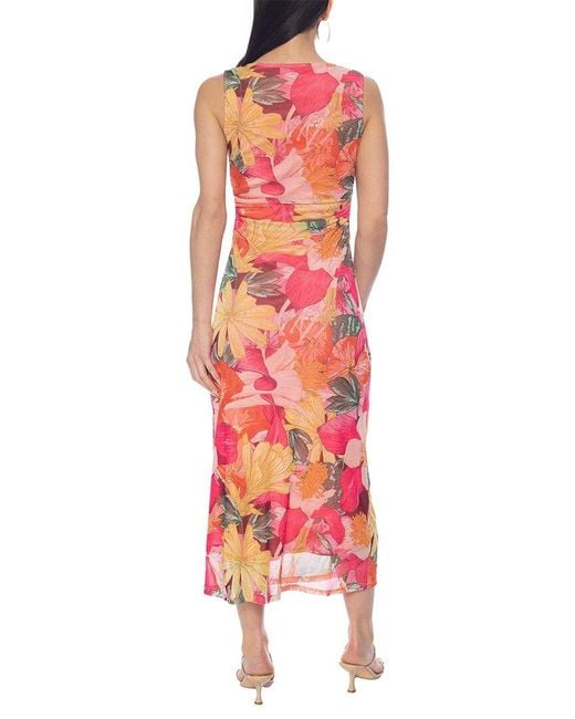 Bebe Red Mesh Midi Dress