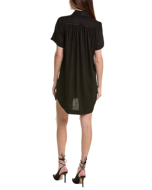 Bella Dahl Black Ladder Trim Shirt Dress