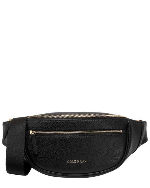Cole Haan Black Mackenna Leather Belt Bag