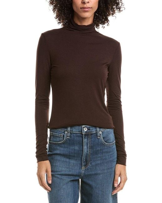 Anne Klein Brown The Seamless Turtleneck Top