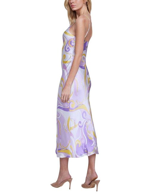 L'Agence Purple Seridie Silk Slip Dress