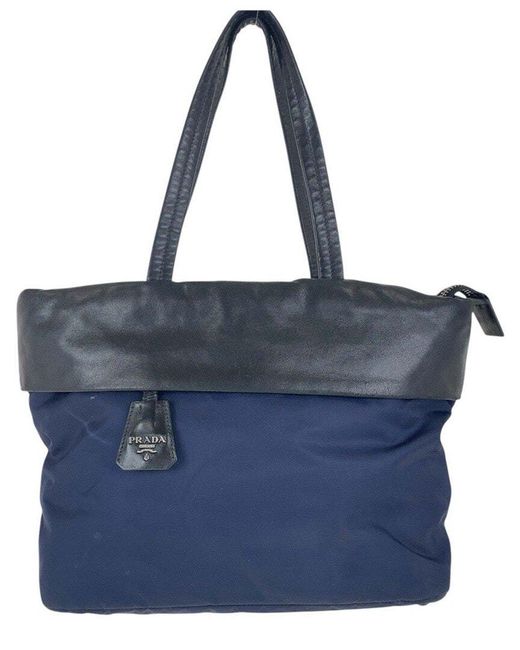 Prada Blue Tessuto Bicolor Tote (Authentic Pre-Loved)