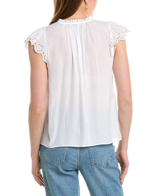 Ramy Brook White Hermine Top