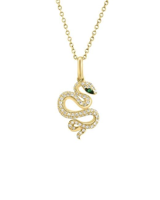 Effy Fine Jewelry Metallic 14K 0.24 Ct. Tw. Diamond & Tsavorite Necklace