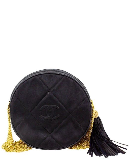 Chanel Blue Limited Edition Quilted Satin Cc Evening Tassel Crossbody (Authentic Pre-Owned)