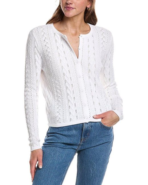 Design History White Pointelle Cardigan