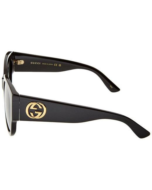 Gucci Black Gg0142San 55Mm Sunglasses